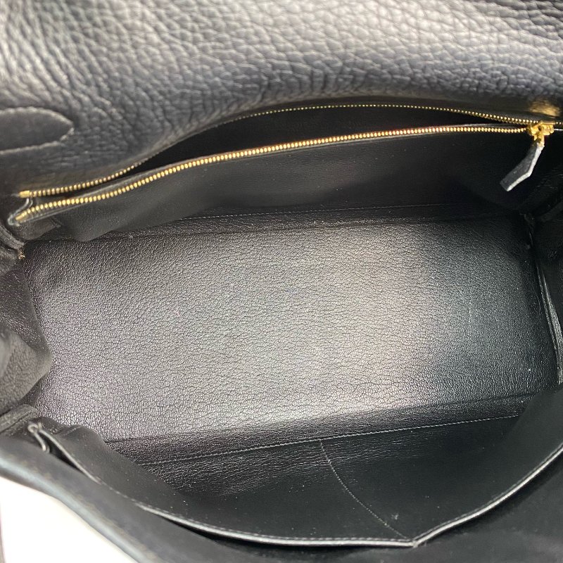 △ Hermes 愛馬仕 Black Clemence Calfskin Gold Plated Metal Kelly 35 2 Way Bag Stamp [D] 黑色粒紋小牛皮鍍金金屬兩用袋[D]刻 - 257028689-19