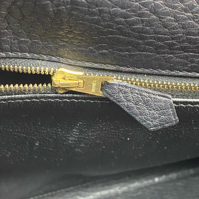 △ Hermes 愛馬仕 Black Clemence Calfskin Gold Plated Metal Kelly 35 2 Way Bag Stamp [D] 黑色粒紋小牛皮鍍金金屬兩用袋[D]刻 - 257028689-20
