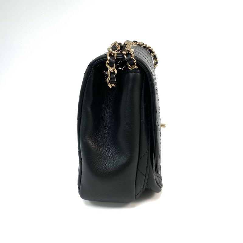△ Chanel 香奈兒 Black Calfskin Gold Tone Metal Chain Shoulder Bag No.28 AS0887 黑色小牛皮金色金屬鎖鏈肩背袋No.28 - 257027085-3