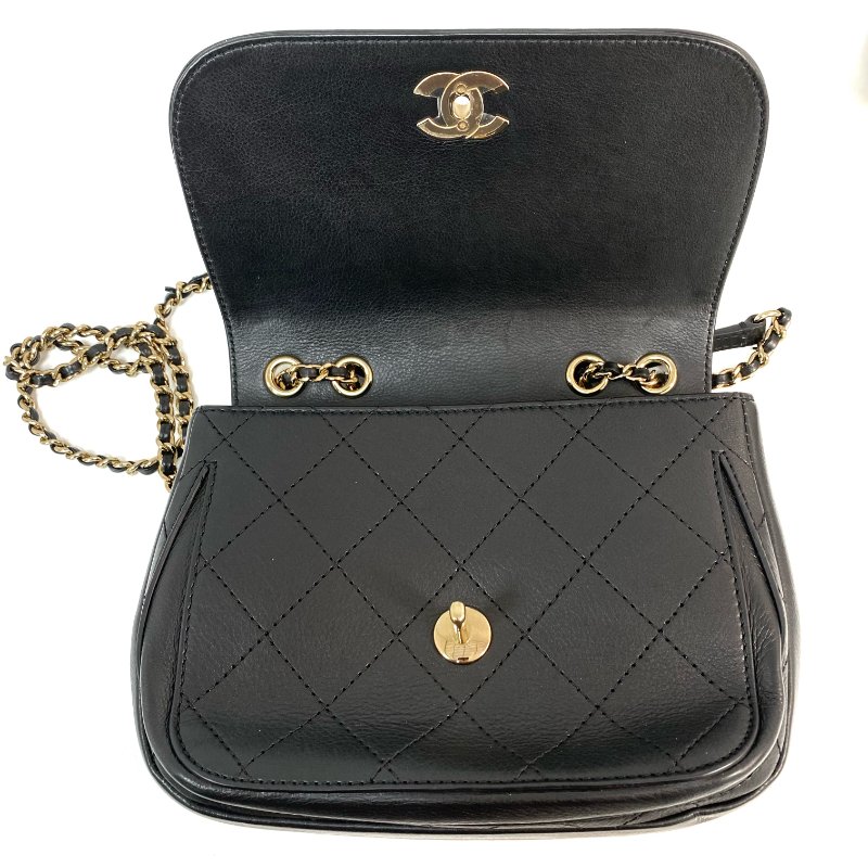 △ Chanel 香奈兒 Black Calfskin Gold Tone Metal Chain Shoulder Bag No.28 AS0887 黑色小牛皮金色金屬鎖鏈肩背袋No.28 - 257027085-13