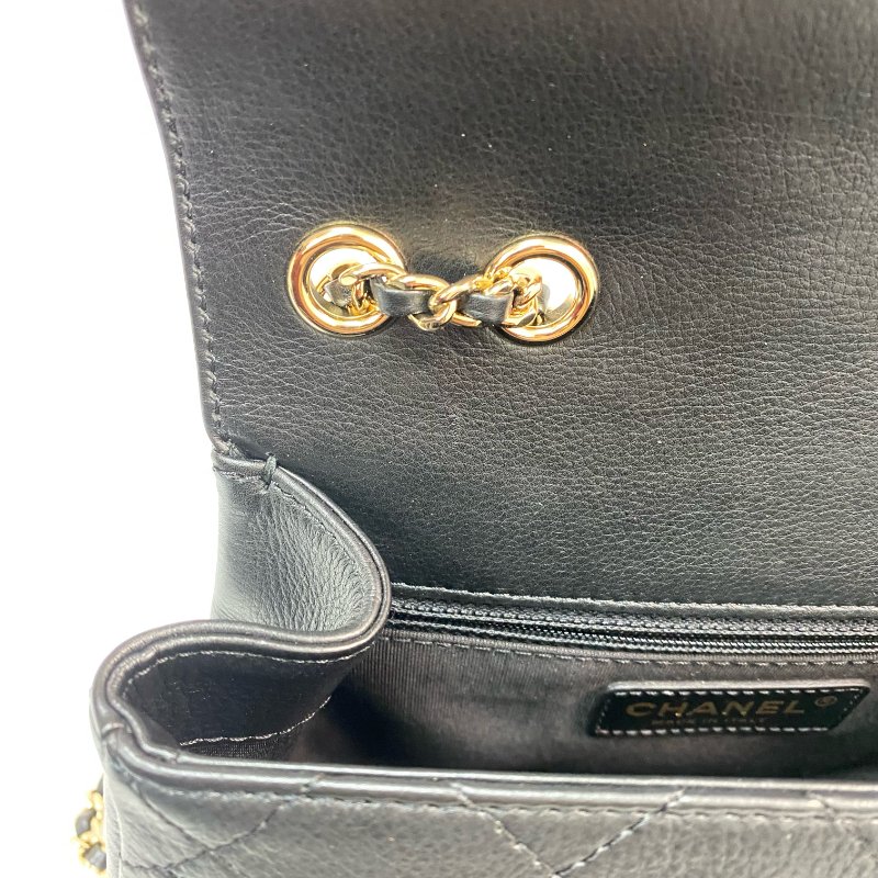 △ Chanel 香奈兒 Black Calfskin Gold Tone Metal Chain Shoulder Bag No.28 AS0887 黑色小牛皮金色金屬鎖鏈肩背袋No.28 - 257027085-18