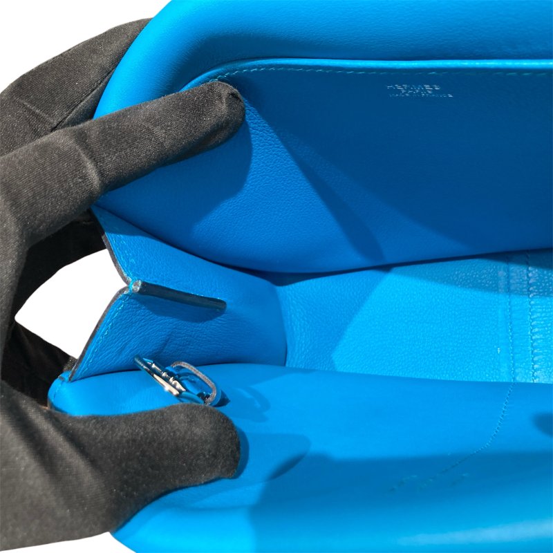 HERMES 愛馬仕 ARZAN 25 肩背包 側背包  藍色 銀扣 Y刻-12