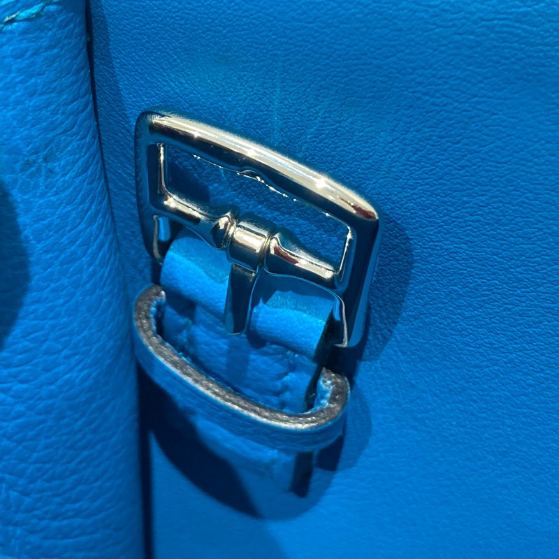 HERMES 愛馬仕 ARZAN 25 肩背包 側背包  藍色 銀扣 Y刻-15