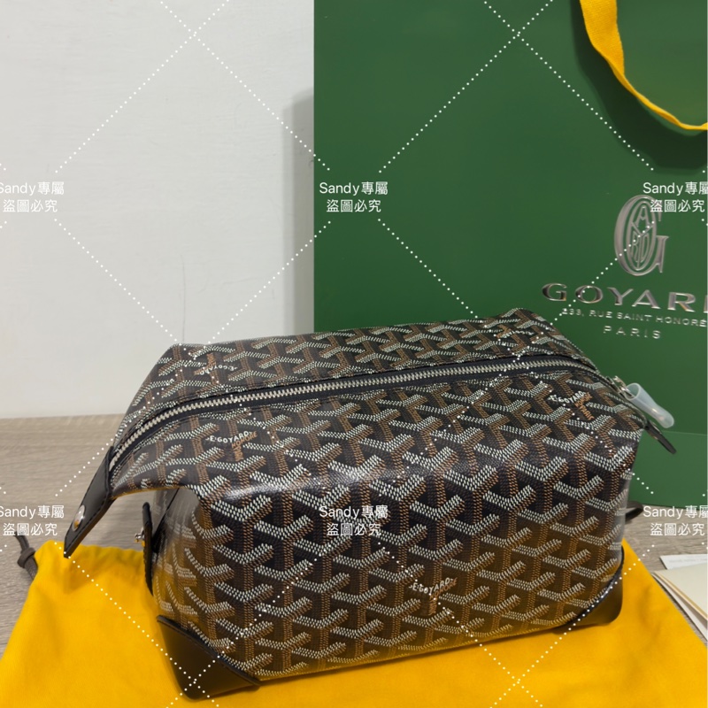 Goyard 洗漱包 飯盒包 黑色 全新全配  可搭長、短肩帶自行改造包包-10