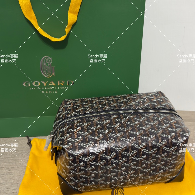 Goyard 洗漱包 飯盒包 黑色 全新全配  可搭長、短肩帶自行改造包包-51