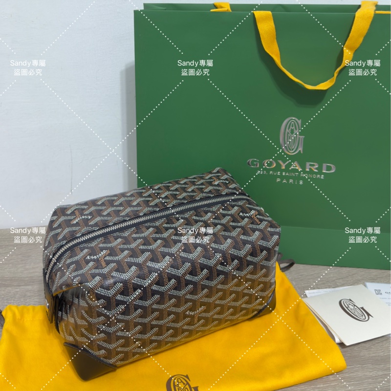 Goyard 洗漱包 飯盒包 黑色 全新全配  可搭長、短肩帶自行改造包包-52