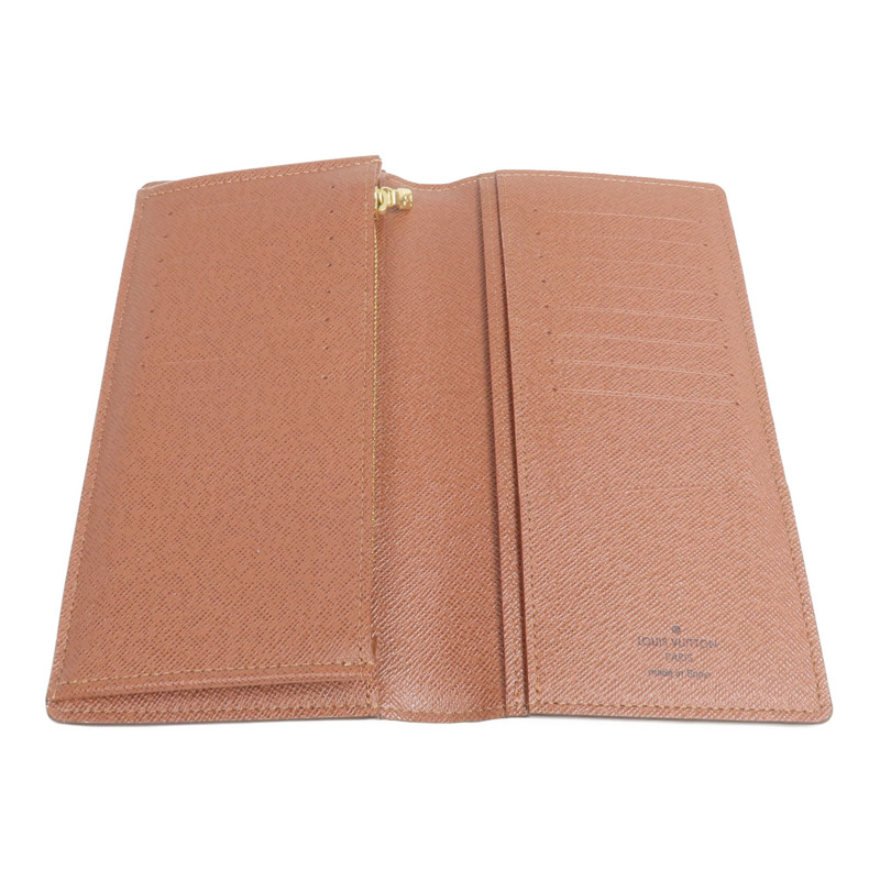 LOUIS VUITTON Monogram Brazza Wallet金扣長錢包-10