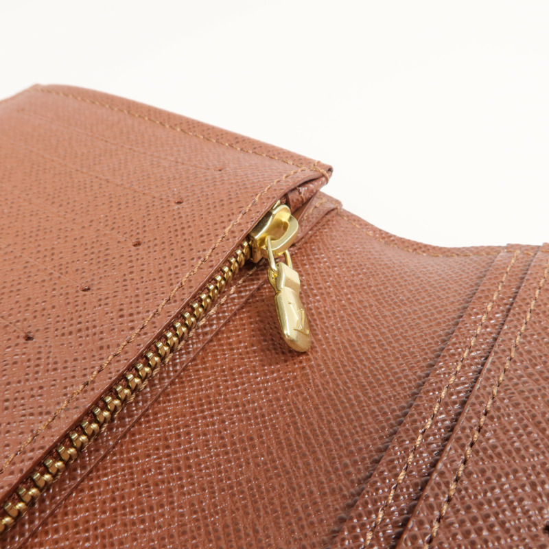 LOUIS VUITTON Monogram Brazza Wallet金扣長錢包-12