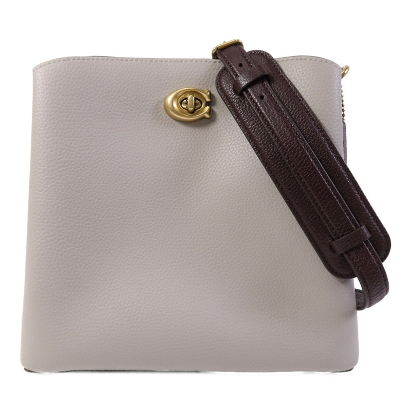 COACH 牛皮皮革Shoulder Bag金扣手挽袋-0