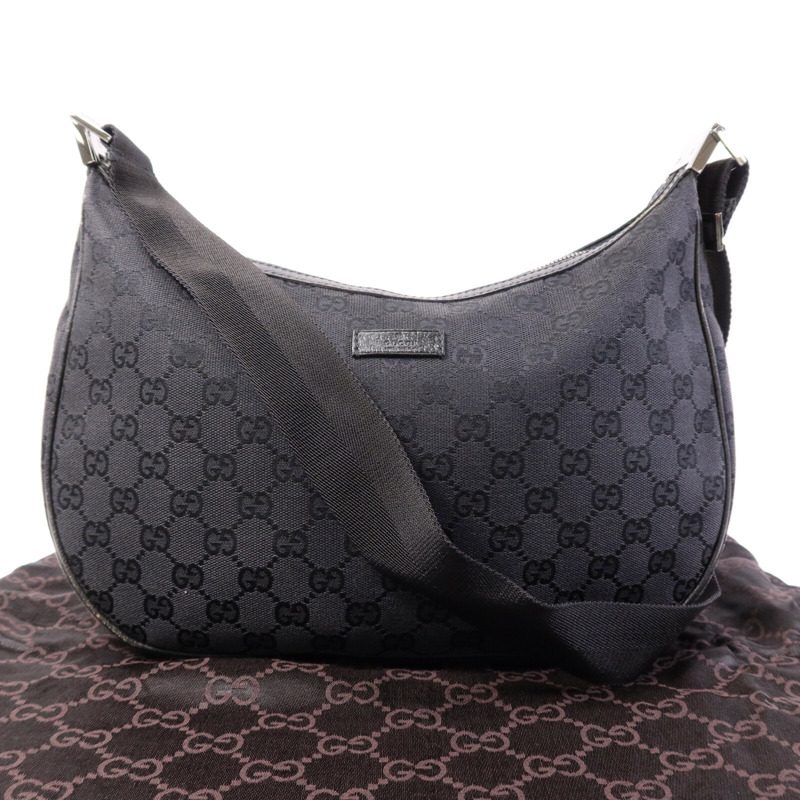 GUCCI 帆布Shoulder Bag銀扣肩背袋-9