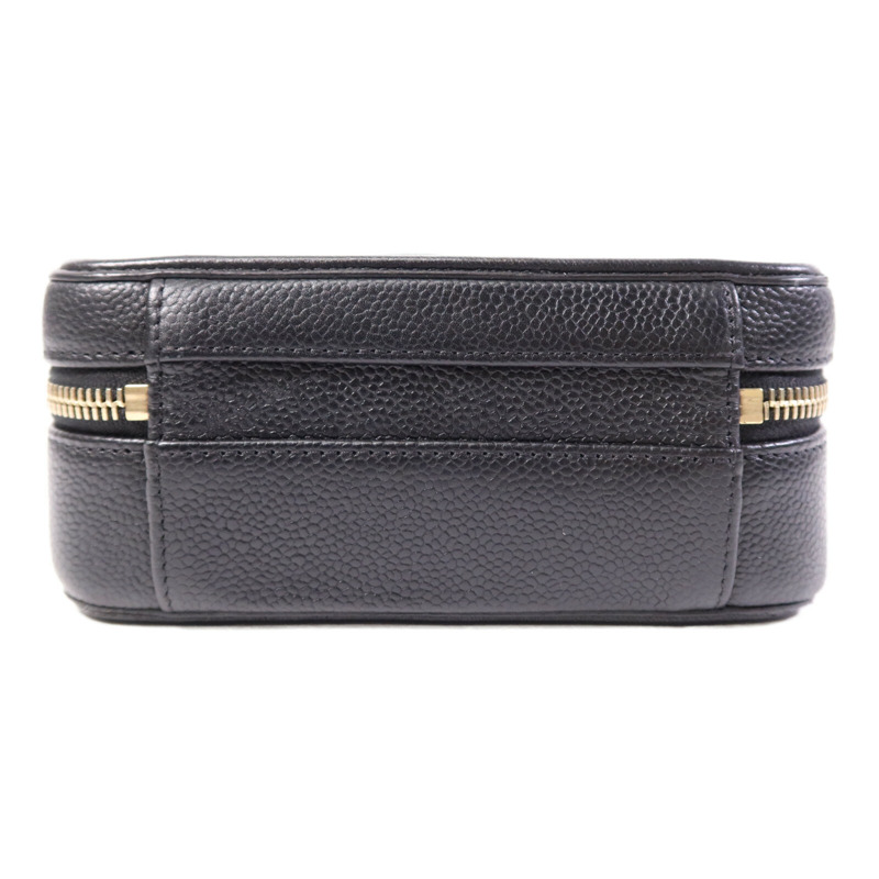 CHANEL 牛皮皮革Vanity Case Bag金扣手挽肩背兩用袋-3