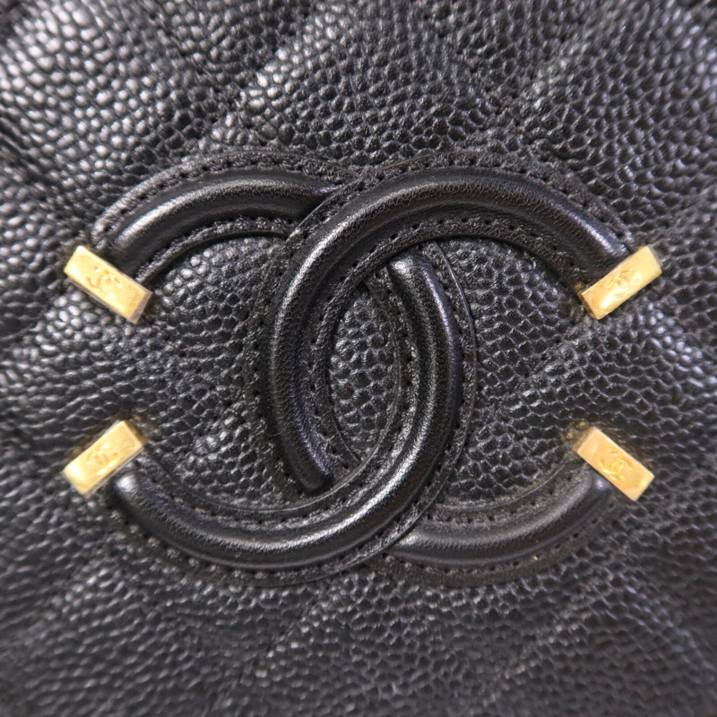 CHANEL 牛皮皮革Vanity Case Bag金扣手挽肩背兩用袋-14