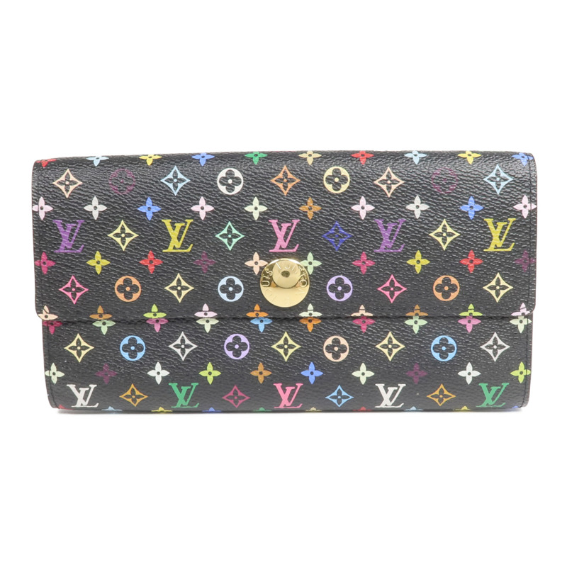 LOUIS VUITTON Monogram Multicolore Portefeuille Sarah Wallet金扣長錢包-0