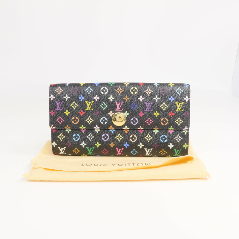 LOUIS VUITTON Monogram Multicolore Portefeuille Sarah Wallet金扣長錢包-17