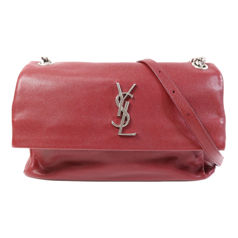 SAINT LAURENT 牛皮皮革West Hollywood Medium銀扣鏈帶肩背袋-0