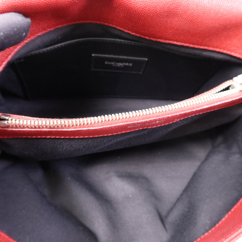 SAINT LAURENT 牛皮皮革West Hollywood Medium銀扣鏈帶肩背袋-4