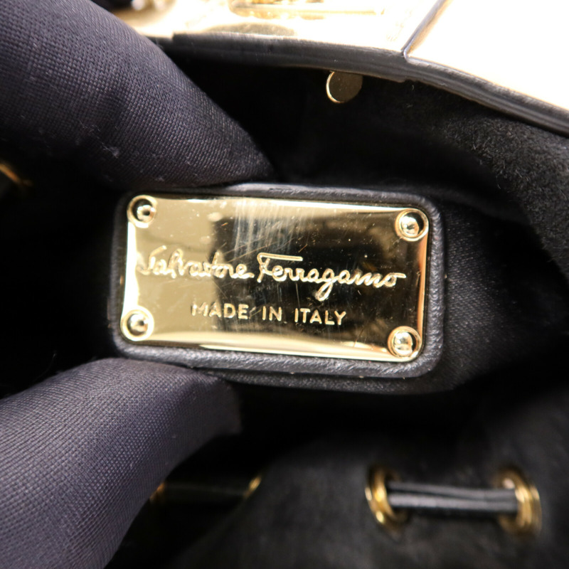 Salvatore Ferragamo 麂皮/牛皮皮革Shoulder Bag金扣肩背袋-6
