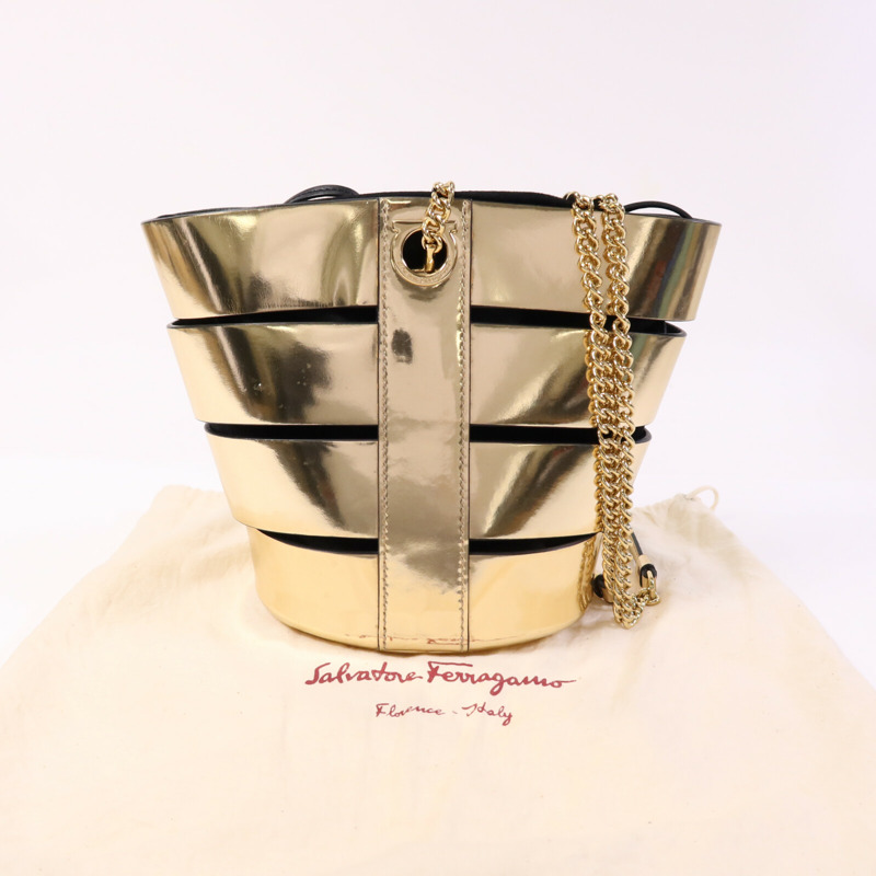 Salvatore Ferragamo 麂皮/牛皮皮革Shoulder Bag金扣肩背袋-8