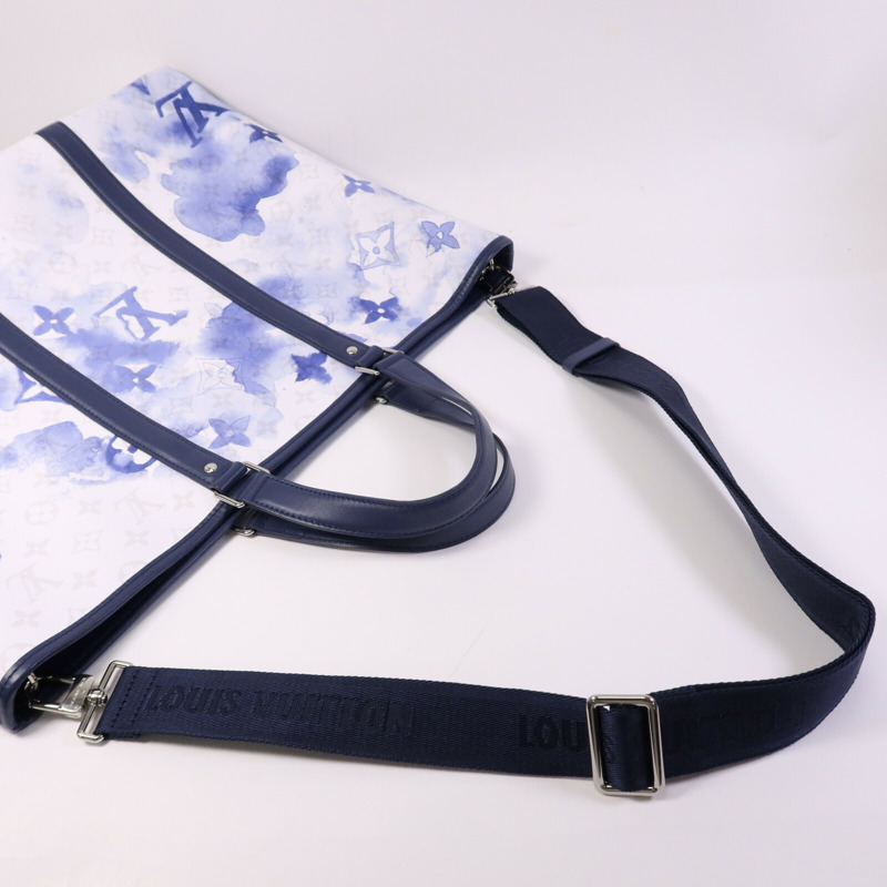 LOUIS VUITTON Monogram Watercolour Weekend Tote GM銀扣手挽肩背兩用袋-7
