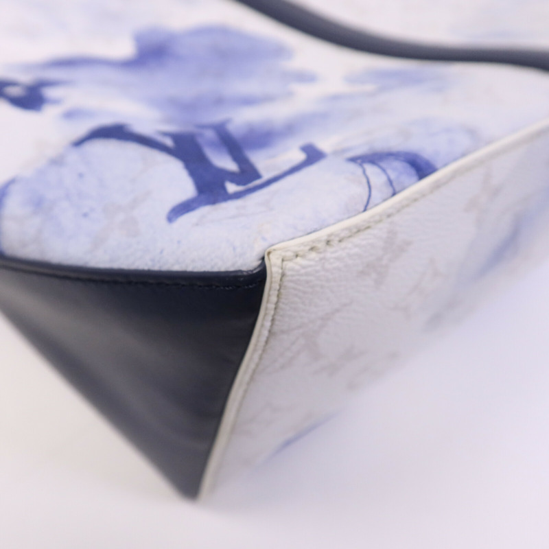 LOUIS VUITTON Monogram Watercolour Weekend Tote GM銀扣手挽肩背兩用袋-10