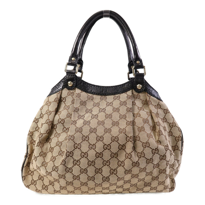 GUCCI 帆布Shoulder Bag金扣肩背袋-1