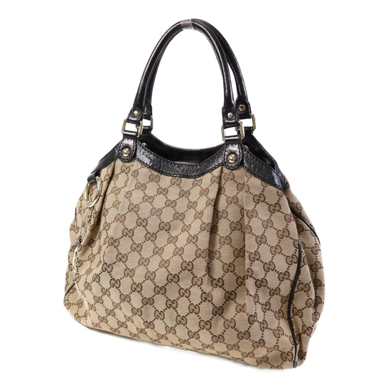 GUCCI 帆布Shoulder Bag金扣肩背袋-2