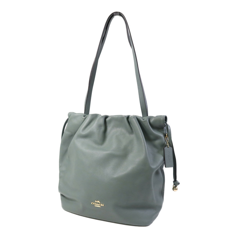 COACH 牛皮皮革Tote Bag金扣手挽袋-2