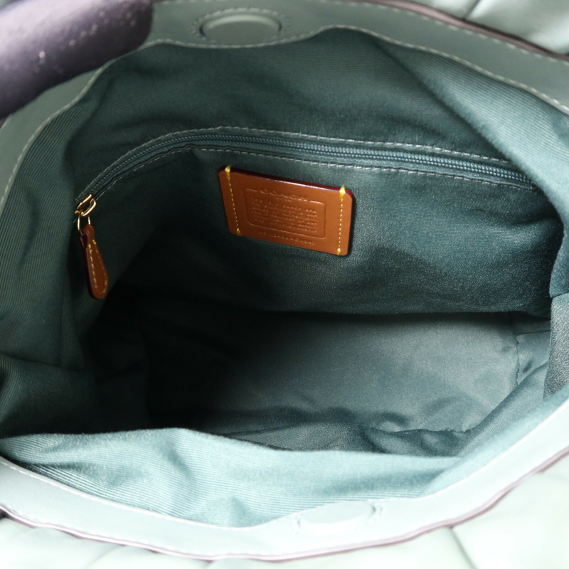 COACH 牛皮皮革Tote Bag金扣手挽袋-4