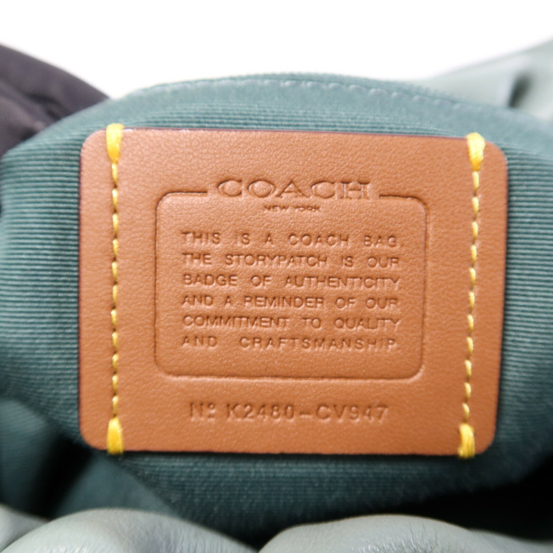 COACH 牛皮皮革Tote Bag金扣手挽袋-5