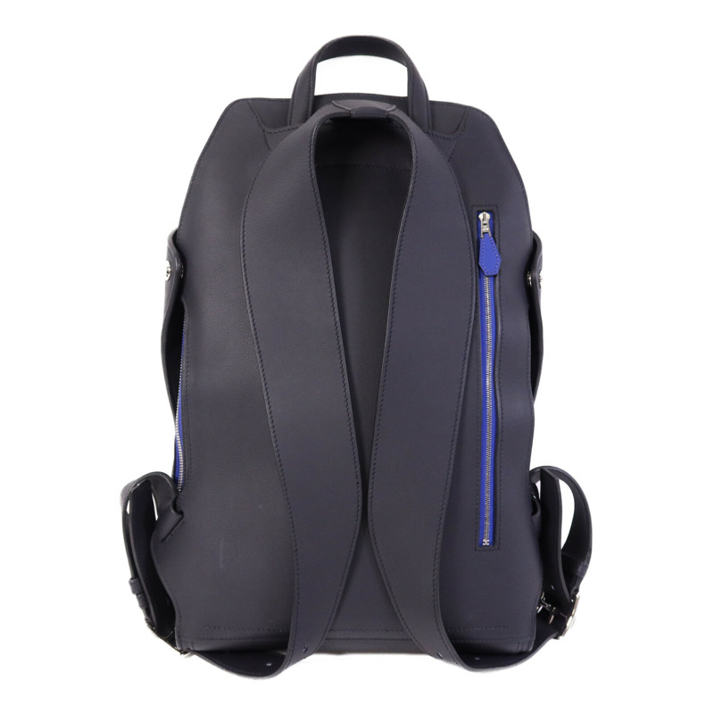 HERMES Swift皮革City Backpack 27銀扣背包Blue Nuit-1