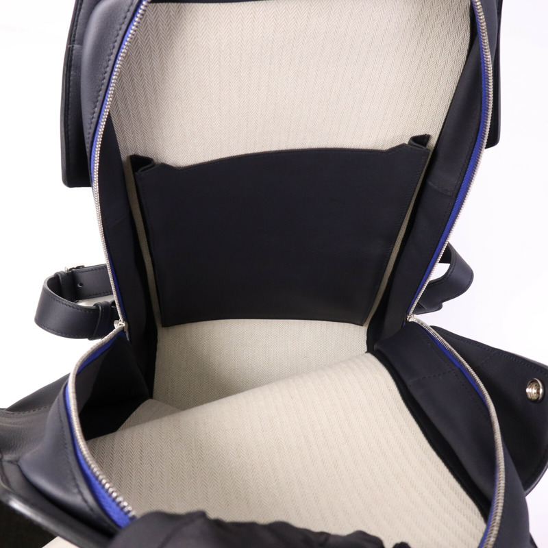 HERMES Swift皮革City Backpack 27銀扣背包Blue Nuit-4