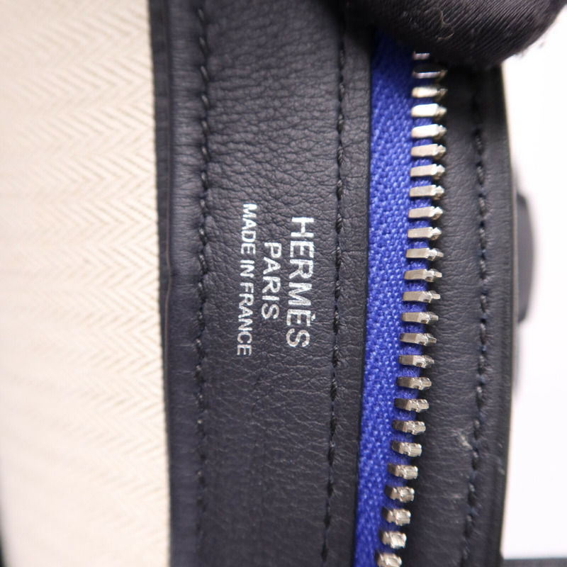 HERMES Swift皮革City Backpack 27銀扣背包Blue Nuit-5
