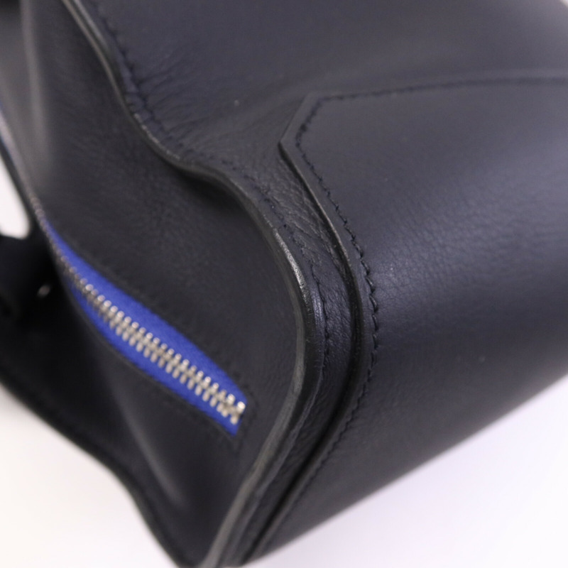 HERMES Swift皮革City Backpack 27銀扣背包Blue Nuit-10
