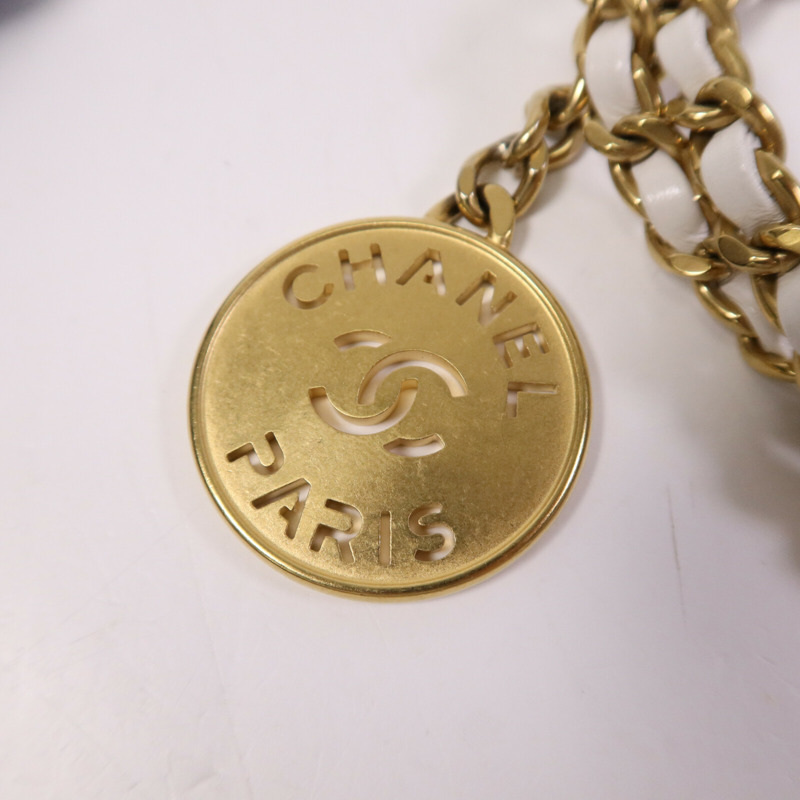 CHANEL 牛皮皮革Mini Chanel 22金扣鏈帶手挽肩背兩用袋-6