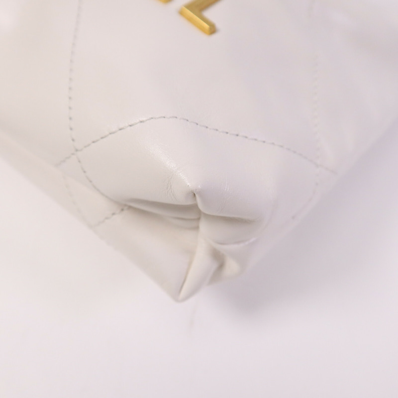 CHANEL 牛皮皮革Mini Chanel 22金扣鏈帶手挽肩背兩用袋-8