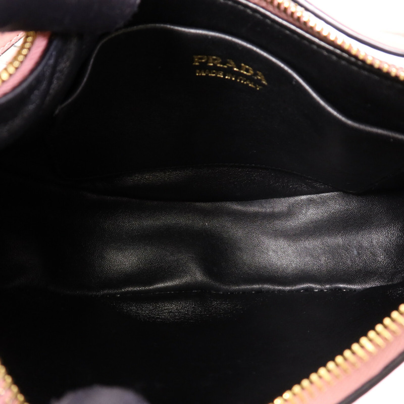 PRADA 牛皮皮革Arque金扣手挽肩背兩用袋-4