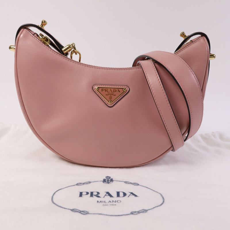 PRADA 牛皮皮革Arque金扣手挽肩背兩用袋-9
