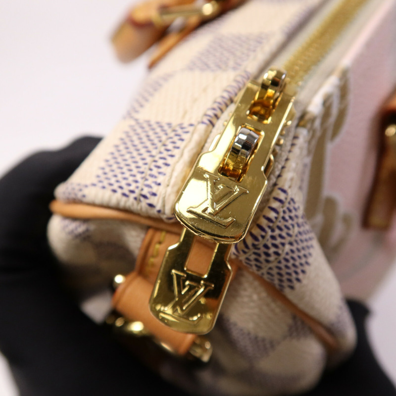 LOUIS VUITTON Damier Azur Speedy Boudouliere 25金扣手挽肩背兩用袋-9