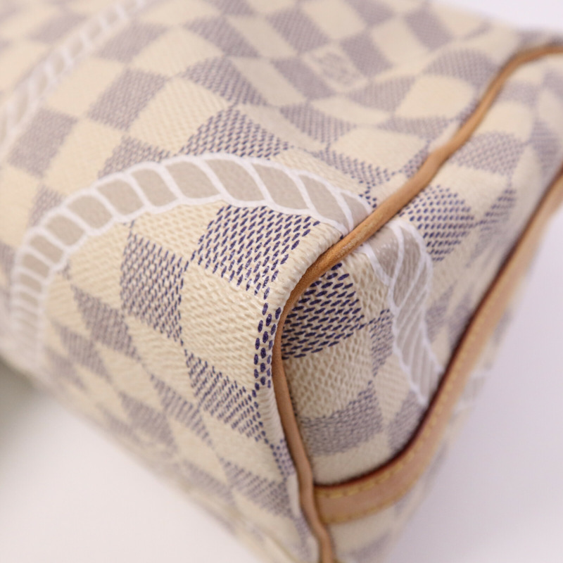 LOUIS VUITTON Damier Azur Speedy Boudouliere 25金扣手挽肩背兩用袋-11
