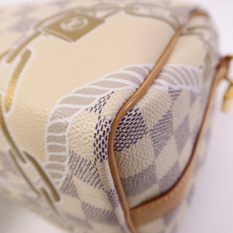 LOUIS VUITTON Damier Azur Speedy Boudouliere 25金扣手挽肩背兩用袋-14