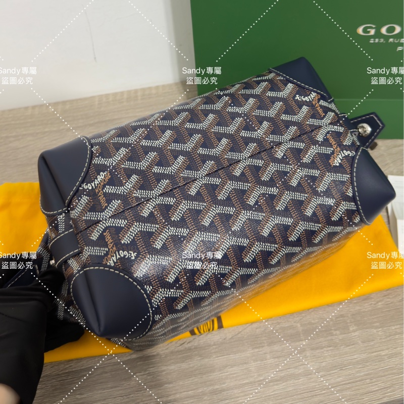 Goyard 洗漱包 飯盒包 深藍色 全新全配  可搭長、短肩帶自行改造包包-4