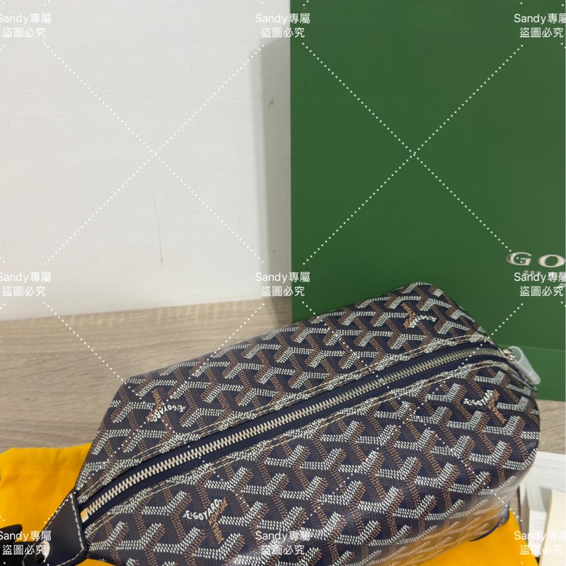 Goyard 洗漱包 飯盒包 深藍色 全新全配  可搭長、短肩帶自行改造包包-13