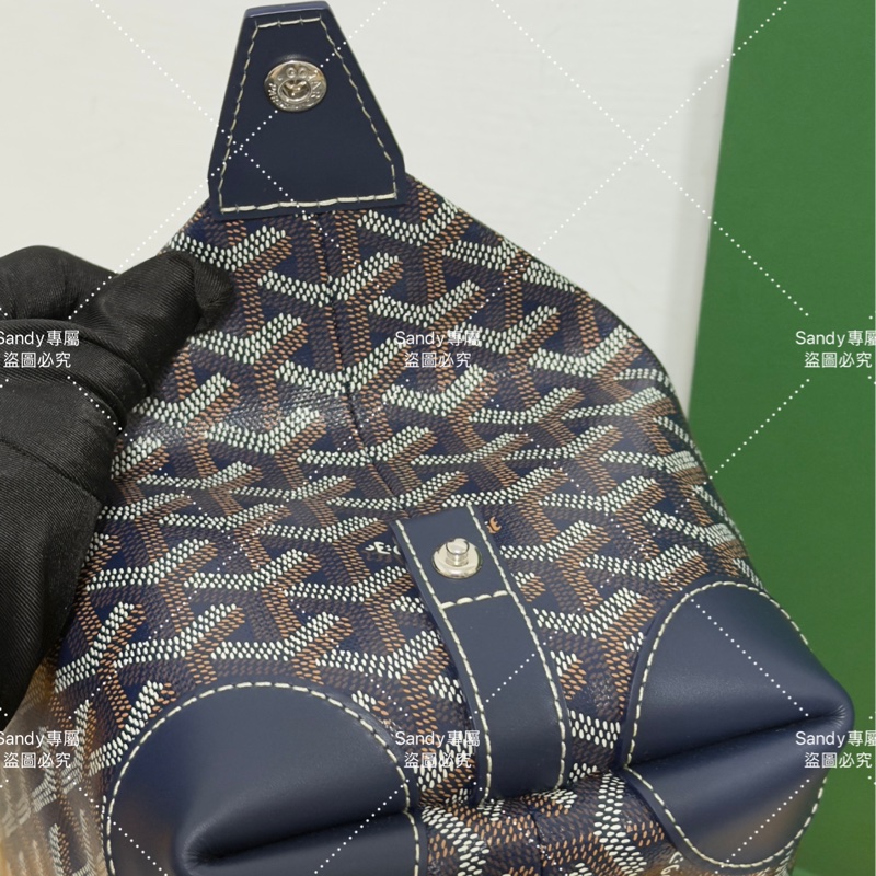 Goyard 洗漱包 飯盒包 深藍色 全新全配  可搭長、短肩帶自行改造包包-15