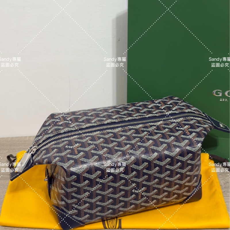 Goyard 洗漱包 飯盒包 深藍色 全新全配  可搭長、短肩帶自行改造包包-19