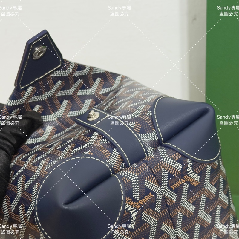 Goyard 洗漱包 飯盒包 深藍色 全新全配  可搭長、短肩帶自行改造包包-21