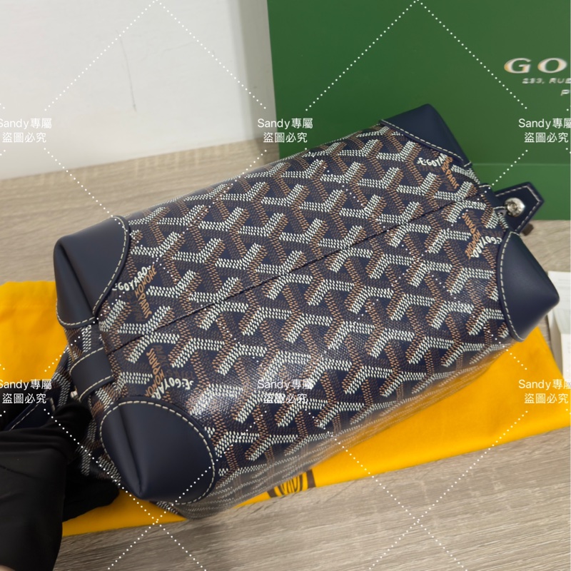 Goyard 洗漱包 飯盒包 深藍色 全新全配  可搭長、短肩帶自行改造包包-28