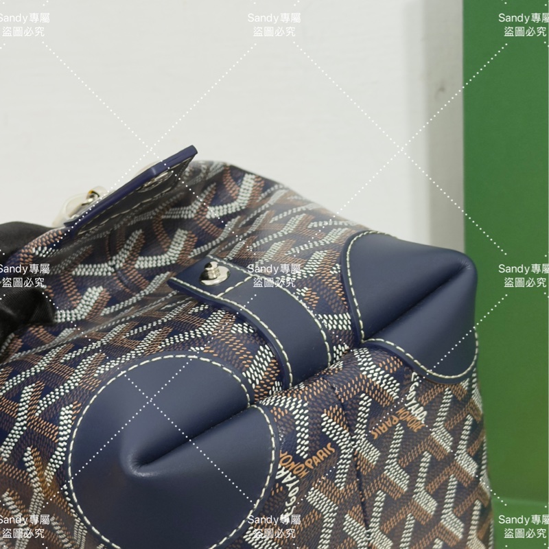 Goyard 洗漱包 飯盒包 深藍色 全新全配  可搭長、短肩帶自行改造包包-30