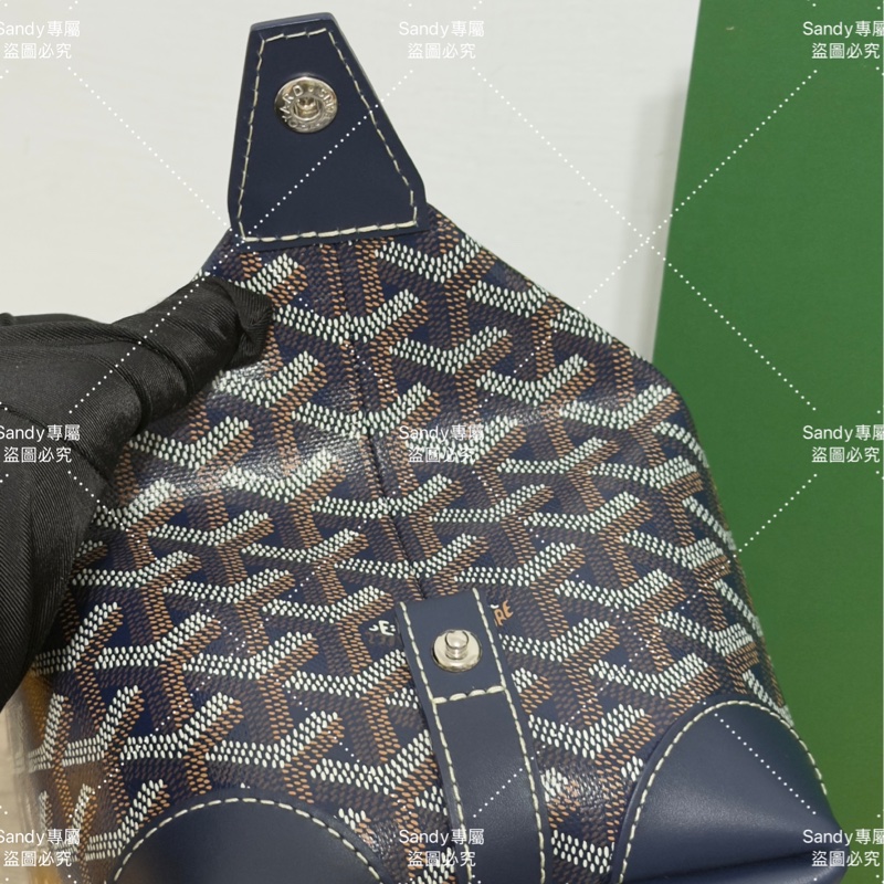 Goyard 洗漱包 飯盒包 深藍色 全新全配  可搭長、短肩帶自行改造包包-32
