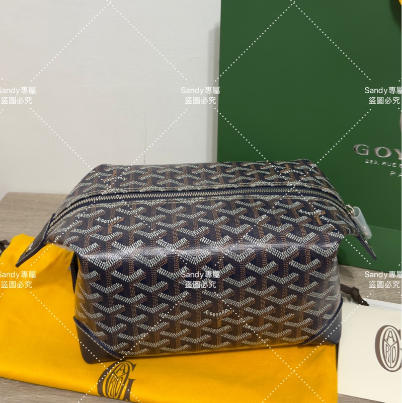 Goyard 洗漱包 飯盒包 深藍色 全新全配  可搭長、短肩帶自行改造包包-43
