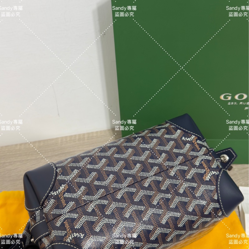 Goyard 洗漱包 飯盒包 深藍色 全新全配  可搭長、短肩帶自行改造包包-46